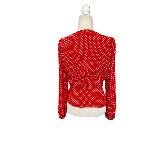 Free People Love Street red & White polka dot blouse in Size XS Twee Retro - Picture 3 of 6